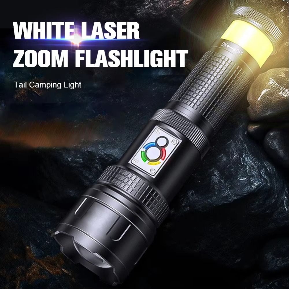 Strong Light Portable Flashlight USB Rechargeable Abs Outdoor LED Multi-Function Household Searchlight Portable Lamp