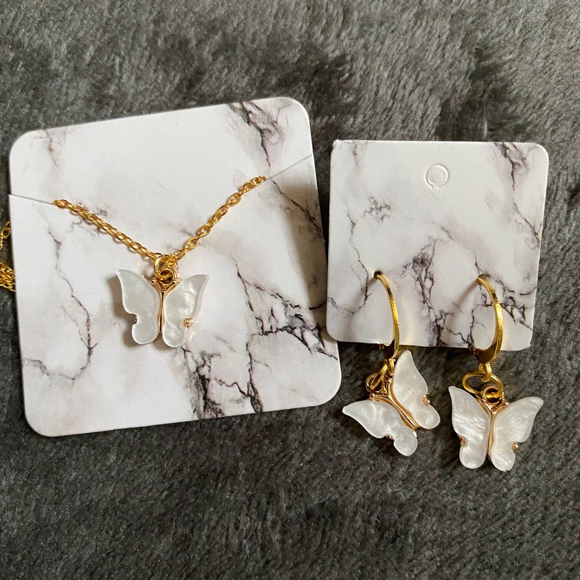 Butterfly Earring And Necklace Set For Women