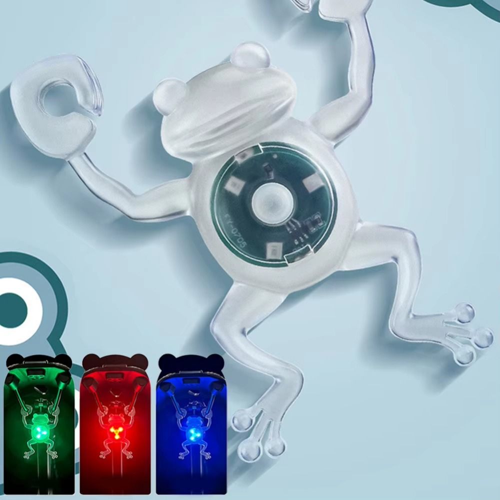 Colorful IPX6 Waterproof Frog Shape Bike Tail Light Red/Multicolor Light Multiple Modes Night Riding Warning Lamp Portable Easy To Install LED Cycling Light MTB Riding