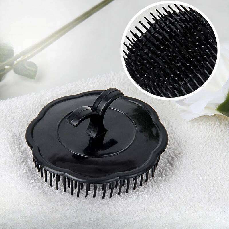 1pcs Black Massagers Round Comb Women Men Scalp Shower Wash Clean Hair Tool Brush