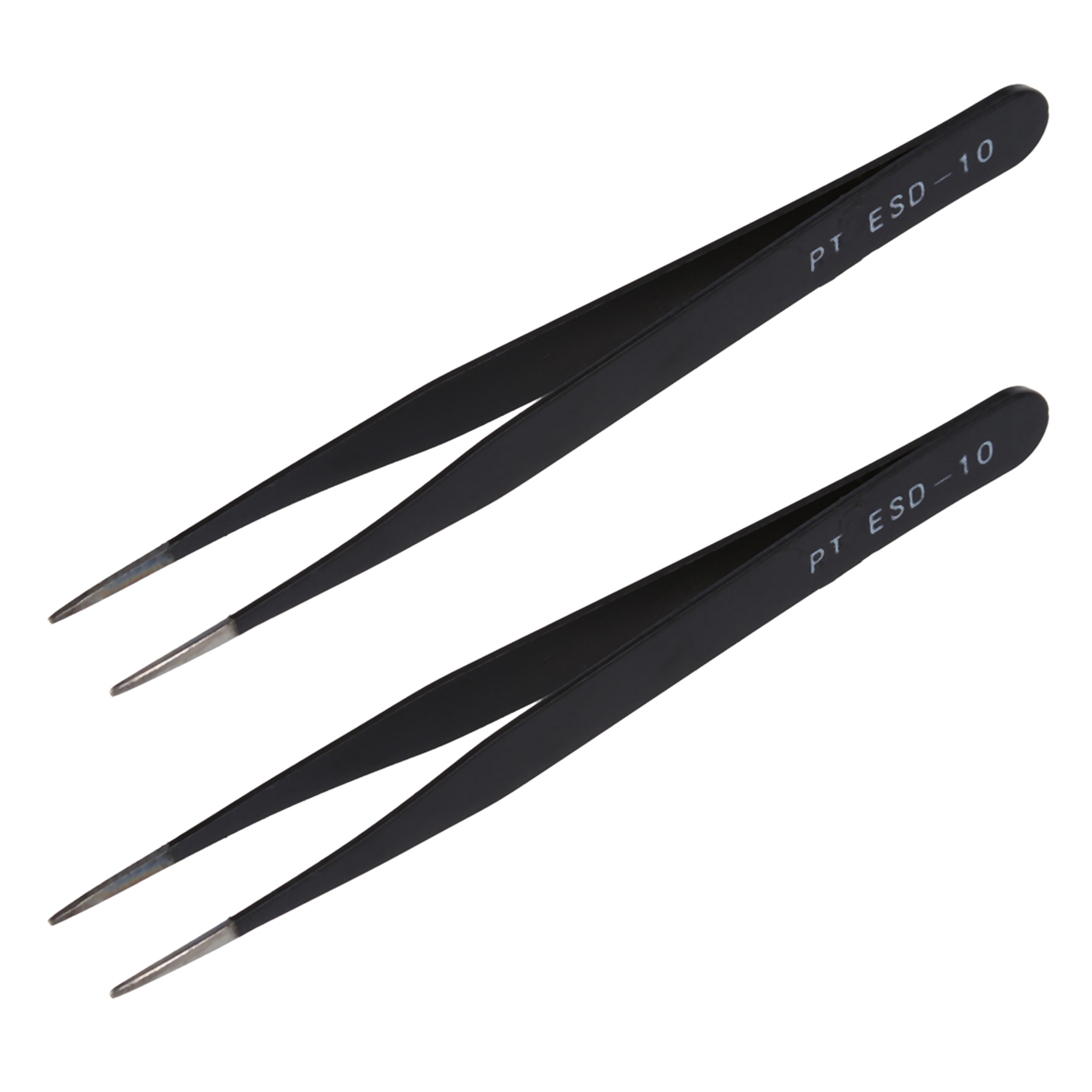 fasdaga 2X Black Metal Straight Tip Tweezer