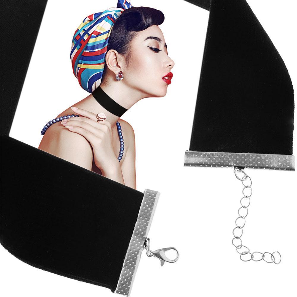 Adjustable Classic Vintage Elegant Velvet Choker Gothic Black Ribbon