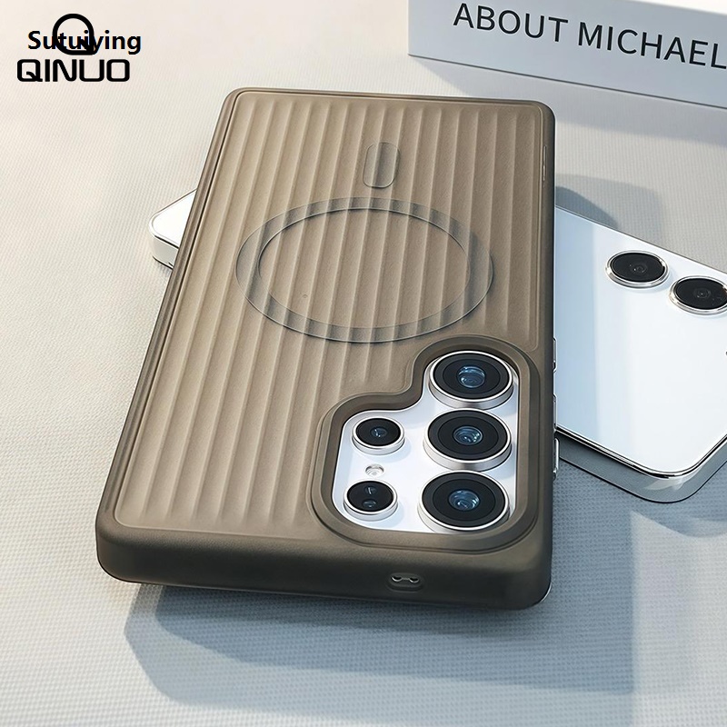 Sutuiying Translucent Matte Magsafe Magnetic Wireless Charging Case For Samsung Luxury S24 S25 Ultra Plus S23 FE Jelly Bumper Shockproof Cover