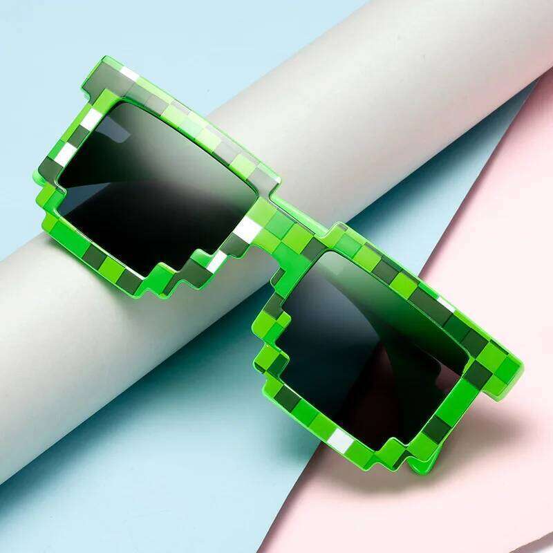 2021 New Sun Hot Sale Sunglasses Creeper Glasses Novelty Mosaic Funny Goggles Boys Girls Pixel Eyewear