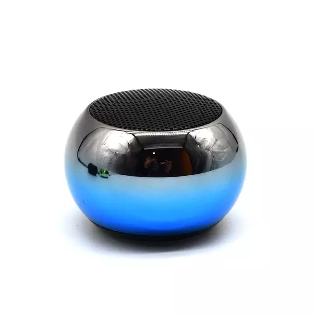 Mini Bluetooth Portable Speaker Round Small Steel Stereo Subwoofer 5W, Pocket Friendly Mini Speaker Home, Office, Kitchen