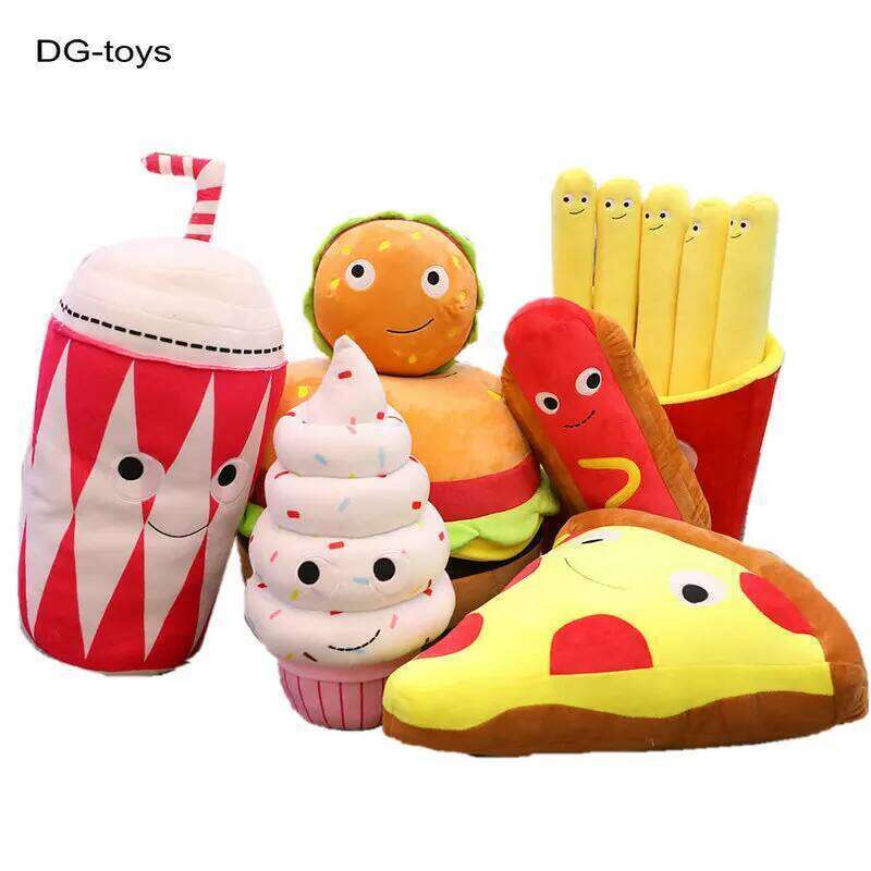 plush hamburger Pizza Toy ice cream french fries stuffed fast food Popcorn cake pizza pillow cushion kid toy birthday gift