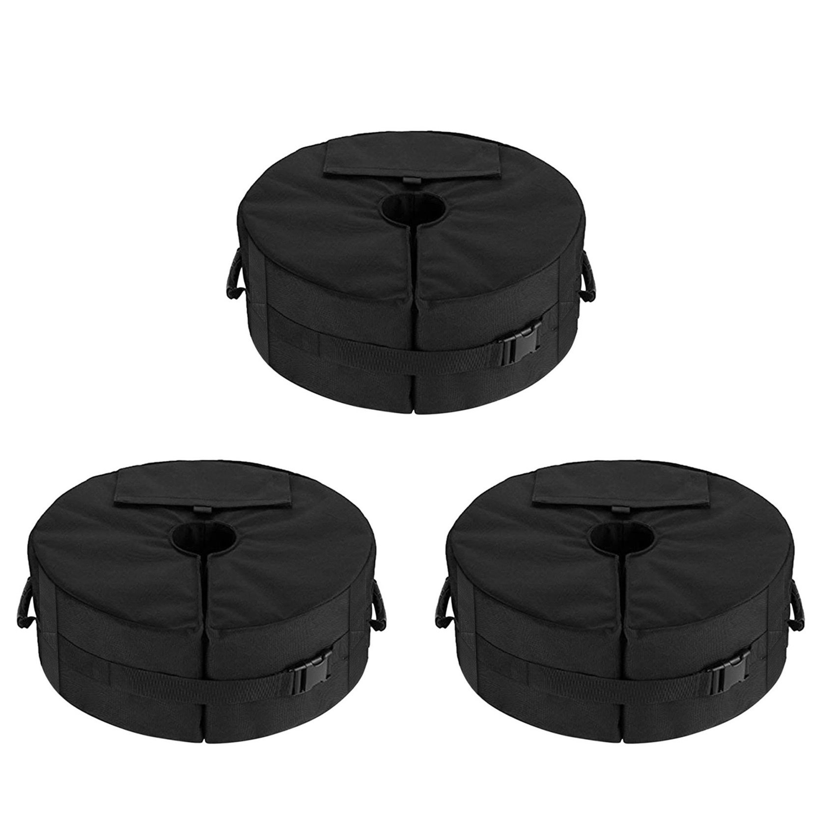 OUMERY 3X Umbrella Base Weight Bag,Round Terrace Umbrella Base Detachable Windproof Fixed Sandbag,for Beach Umbrella Stand