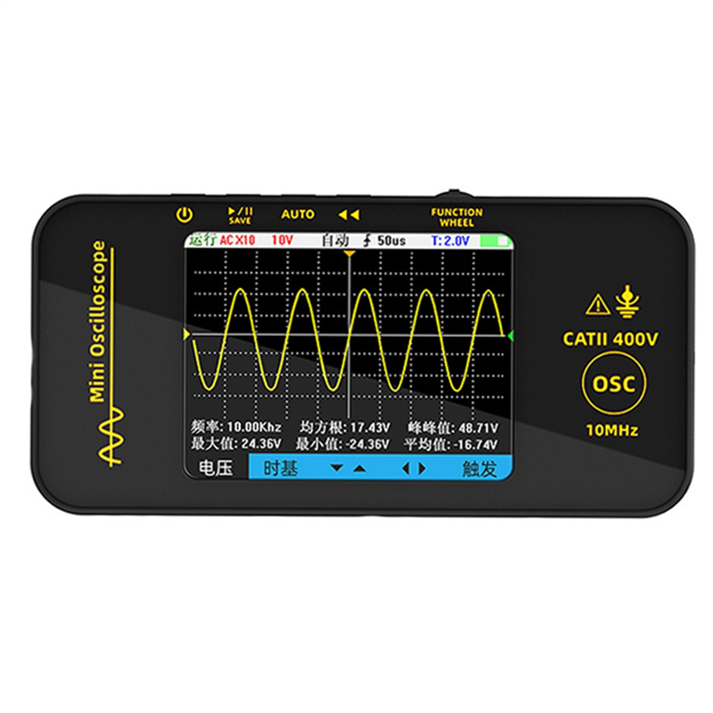 OUMERY Mini Tablet Oscilloscope Single Channel 10MHz 48MSa/S Handheld Portable Electrician Repair Auto Repair Instrument