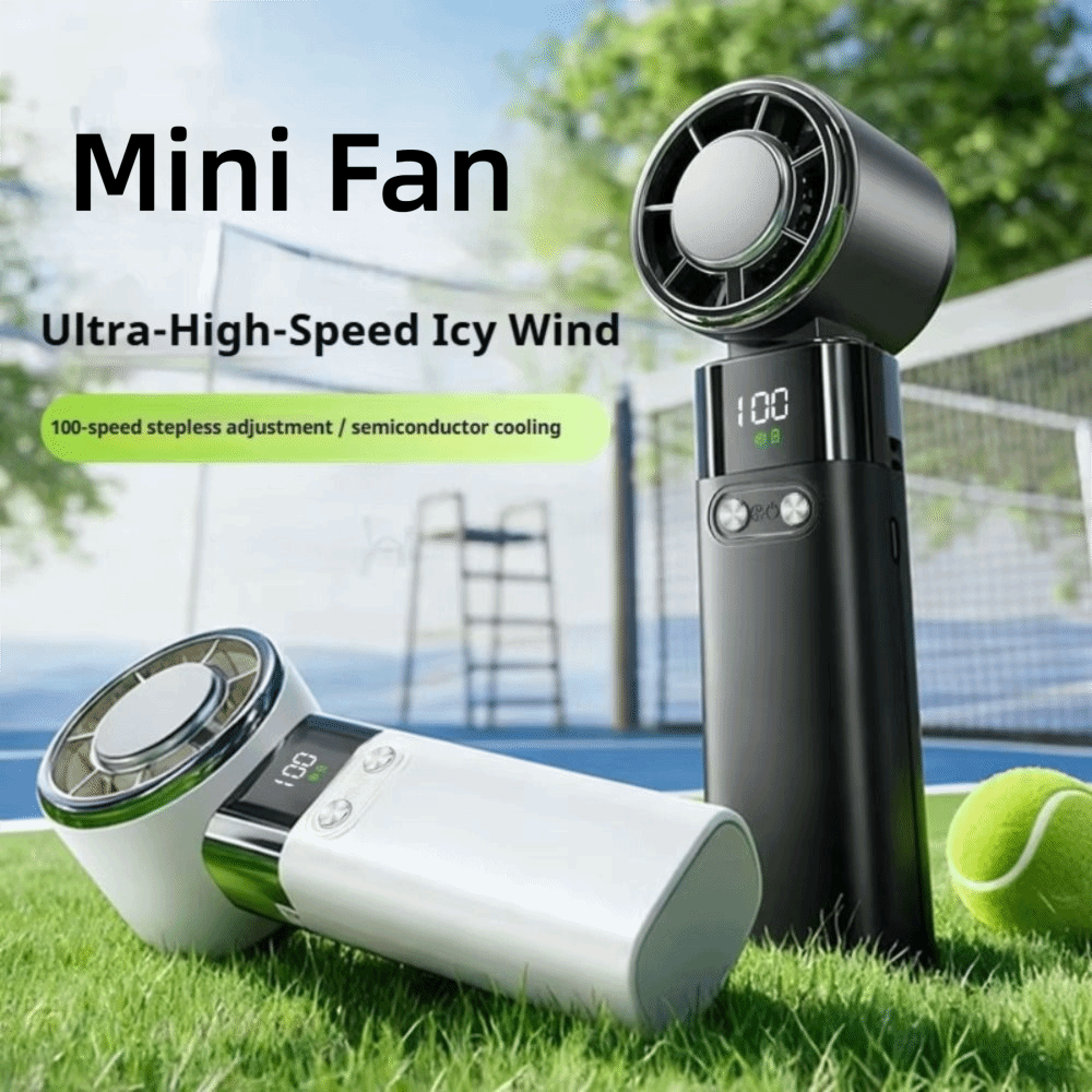 Compact Bladeless Design Handheld Mini Fan Foldable Ice compress Cool Portable Electric Fans Semiconductor Refrigeration Powerful Airflow Personal Cooling Fan Outdoor
