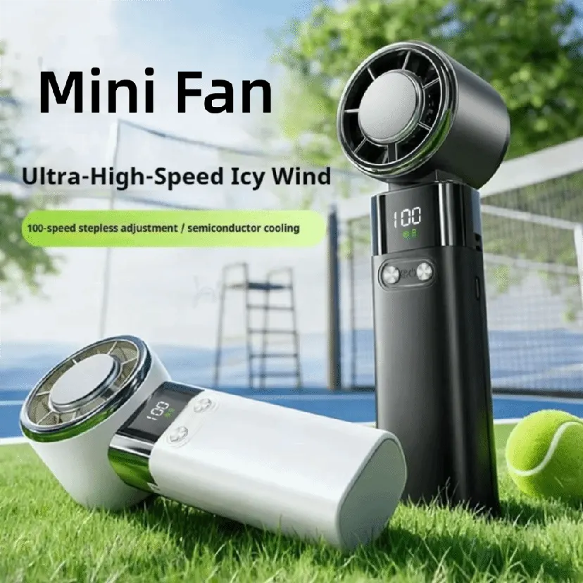 Compact Bladeless Design Handheld Mini Fan Ice compress Cool Foldable Personal Cooling Fan Quiet Operation Semiconductor Refrigeration Small Air Cooler Summer