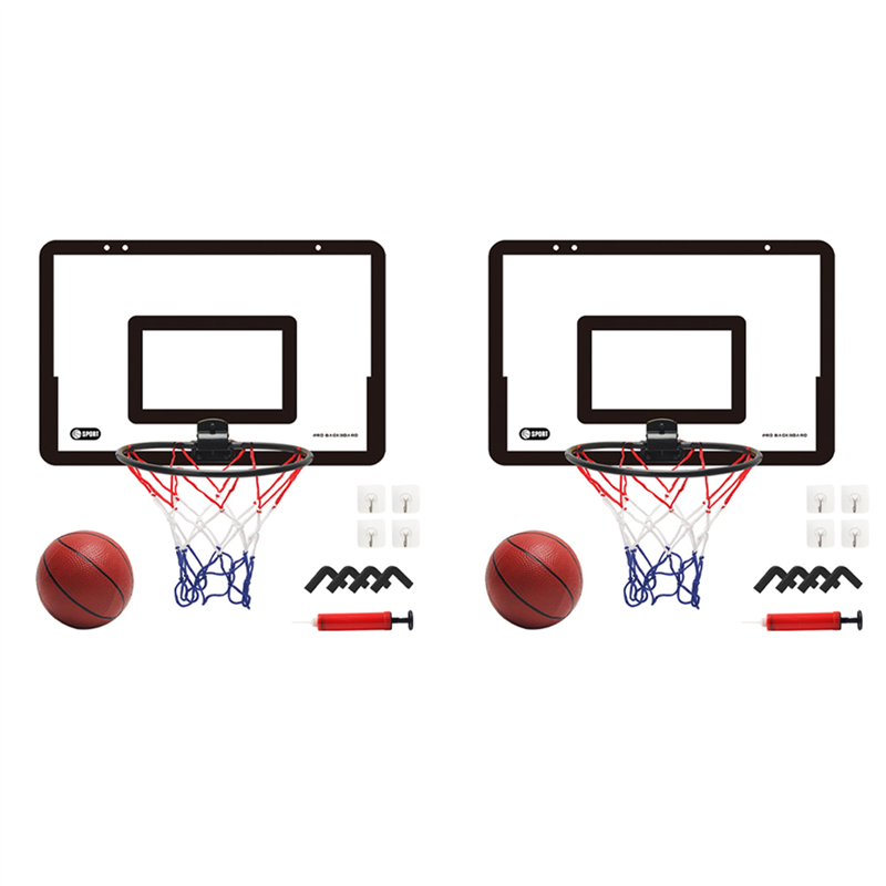 fasdaga 2X Indoor Mini Basketball Hoop Set for Kids Adjustable Mini Basketball Hoop Set Basketball Toy Gifts for Kids Black