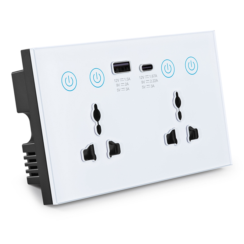 EU UK US Universal Plug Tuya WiFi White Smart Socket Switch