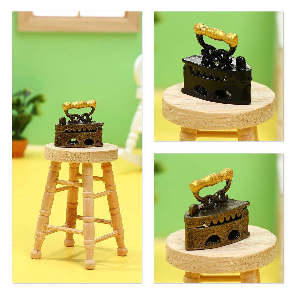 Gift Accessories Ironing Clothes Mini Vintage Tool House Furniture Dollhouse Miniature Iron