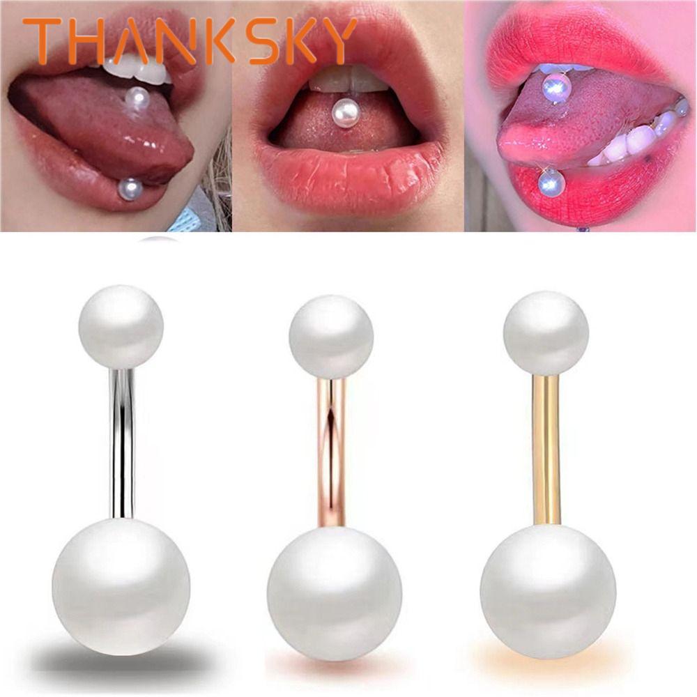 Multifunction Charm Women Party Bar Stainless Steel Tongue Ring Navel Ring Belly Button Ring Geometric Belly Piercing Body Piercing Jewelry