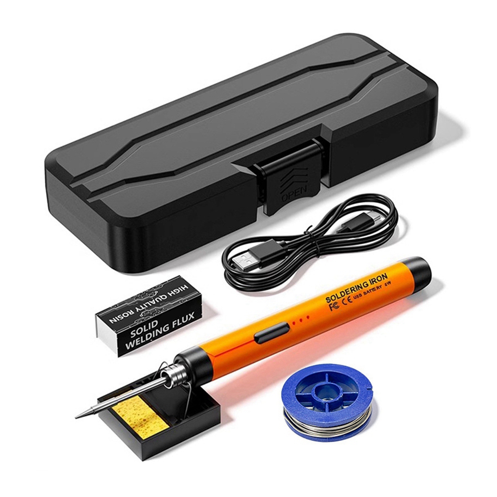 JAERBEE Electric Soldering Iron Set Mini Home DIY Manual Soldering Tools 3 Heating Settings for Welding Repair Tools Orange