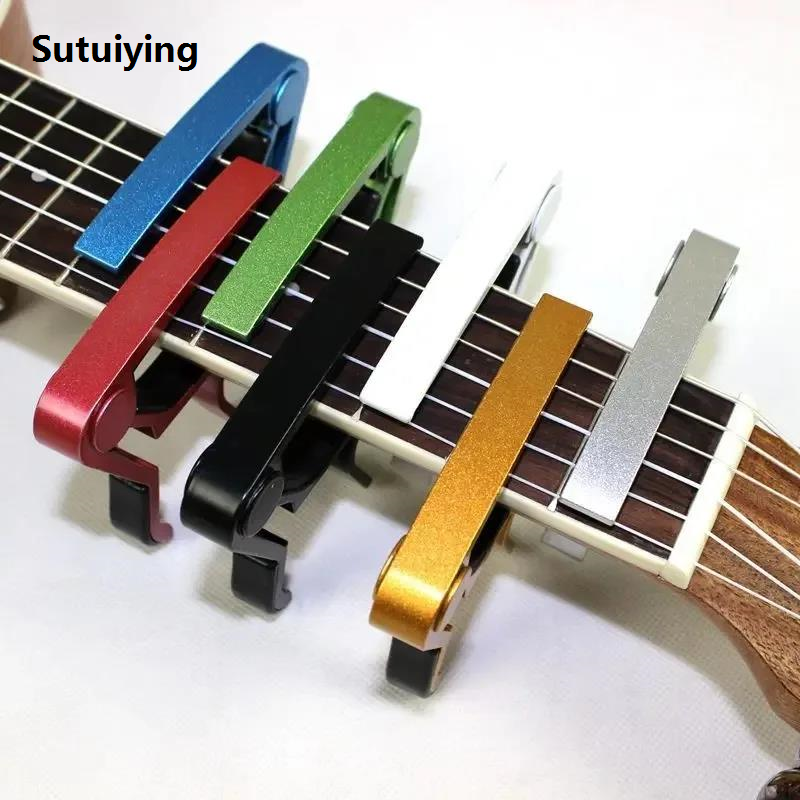 Sutuiying High Quality Aluminium Alloy Metal New Guitar Capo Change Portable Clamp Key Acoustic Classic Guitar Capo For Tone Adjusting