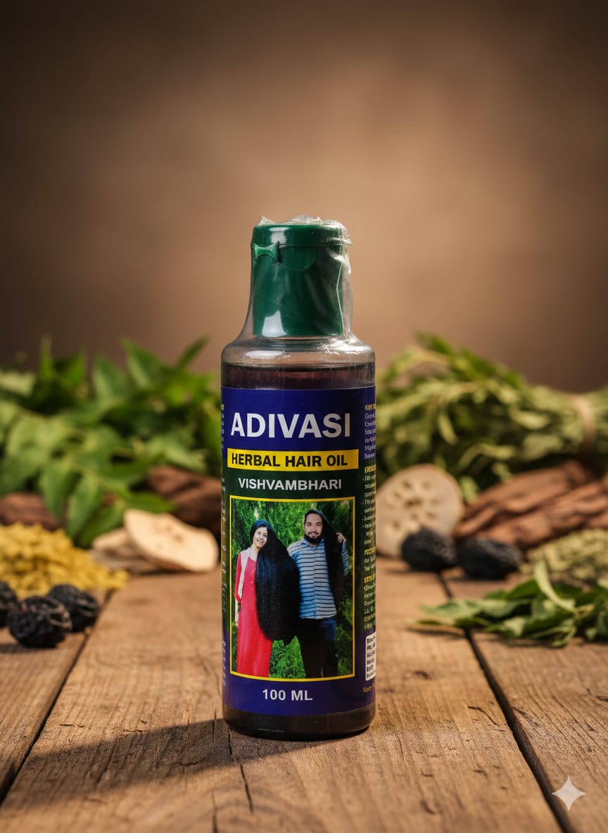Adivashi Herbal Hair Oil | 100ml Natural Hair Care Oil for Healthy-Looking Hair