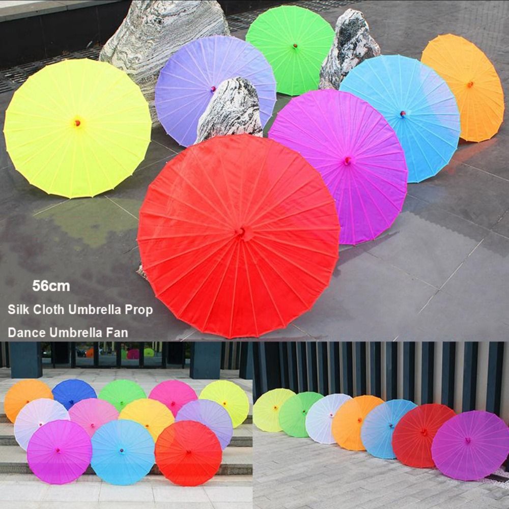 New 56cm Umbrella Fan Silk Cloth 10 Colors Prop Dance Umbrella Chinese Antique Style Classical Japan Style Umbrella Dance Performance