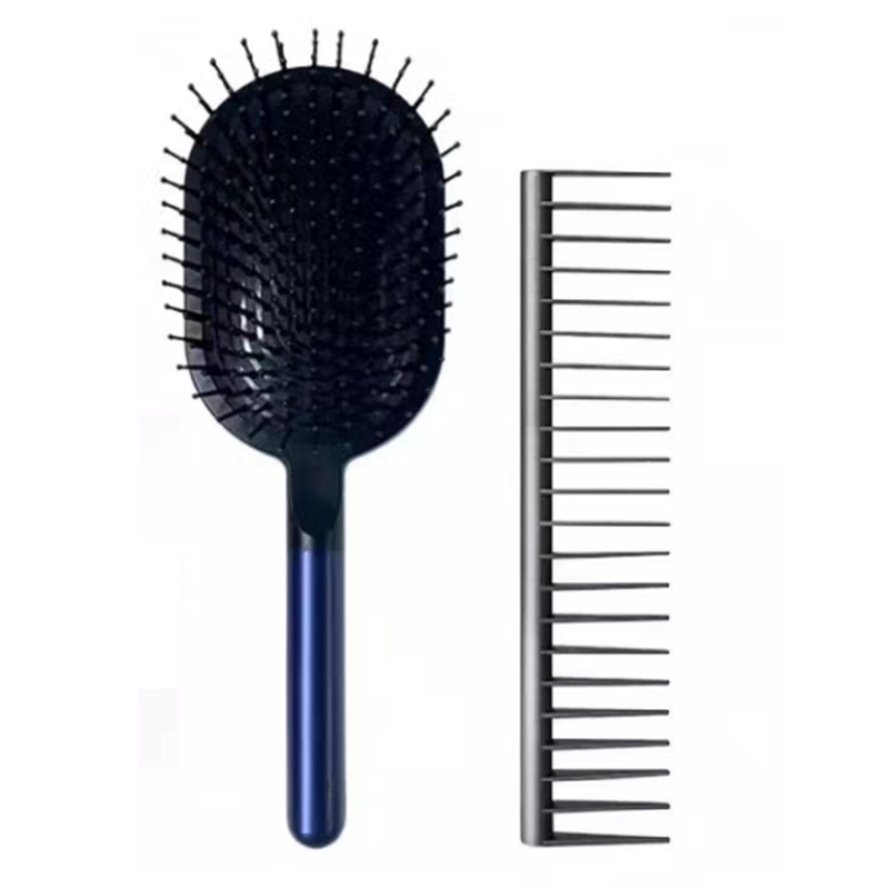 JINMY 2X Comb+Wide Tooth Comb Detangling Scalp Massage Hairbrush for Massage Sharon Brush Portable Blue