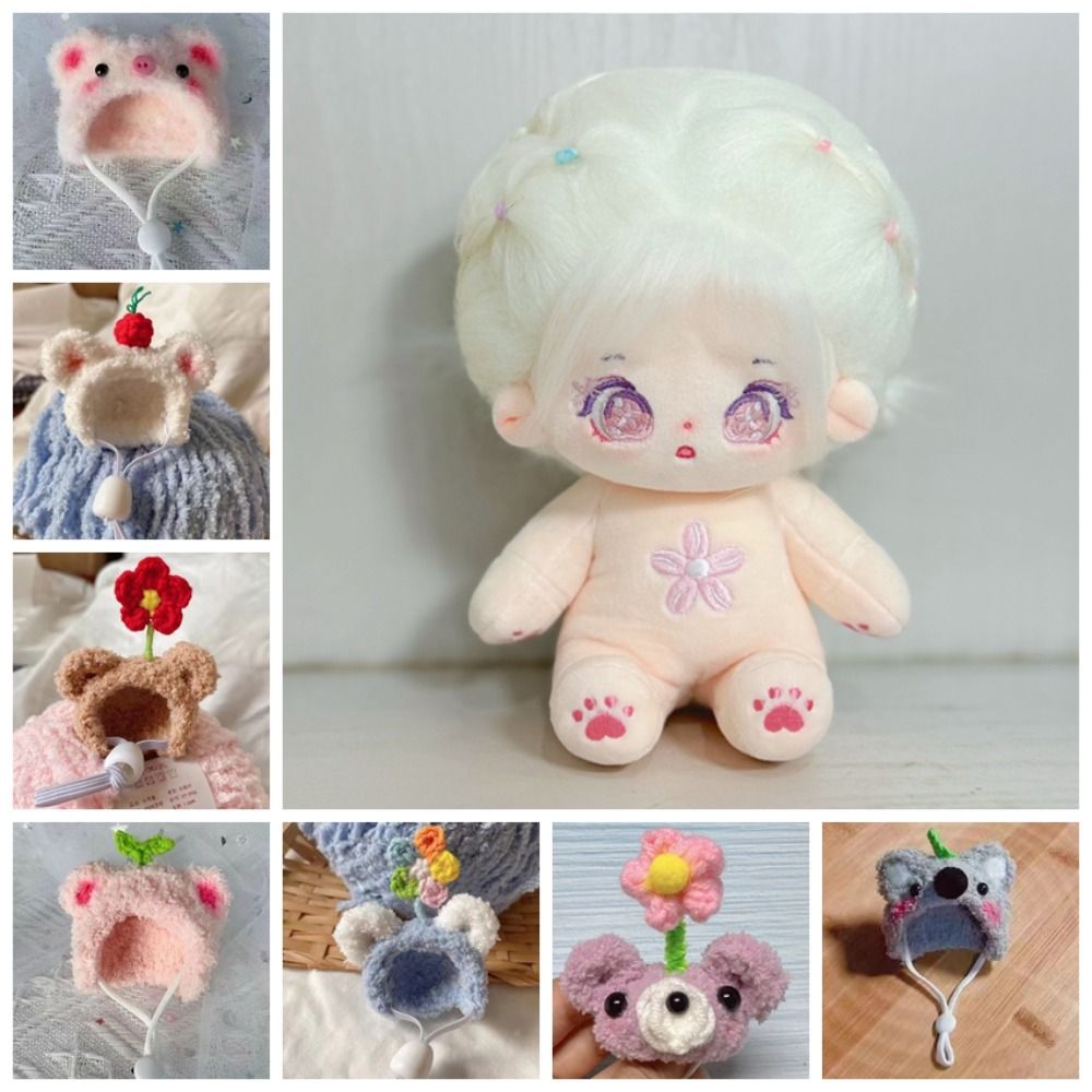 Photo Props Plush Hamster Cap Cute Hand Crocheted Cotton Doll Hat DIY Mini Doll Hat Girl's Toy