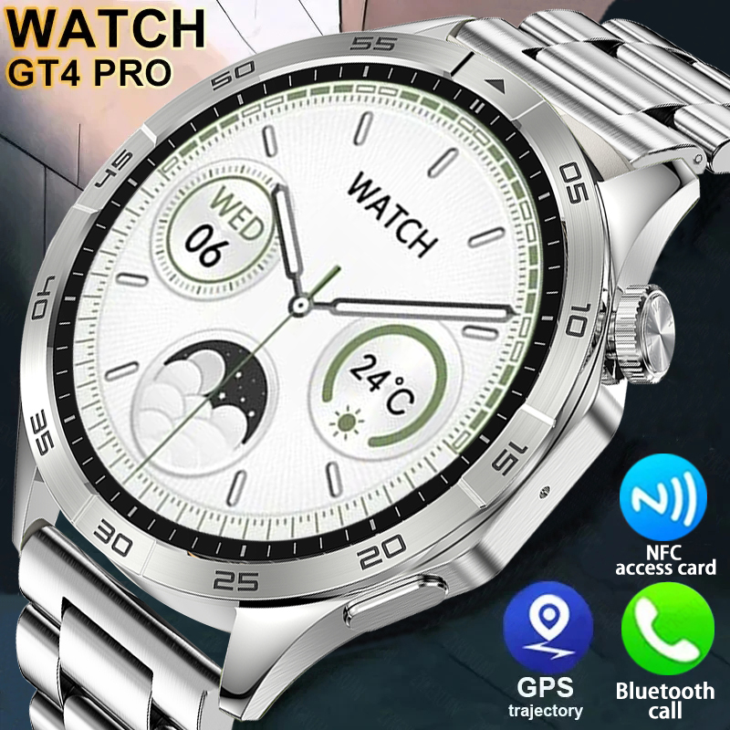 Linman 2024 New For HUAWEI Xiaomi Smart Watches Pro Men NFC GPS TrackeNew r AMOLED 466*466 HD Screen Heart Rate Bluetooth Call SmartWatch