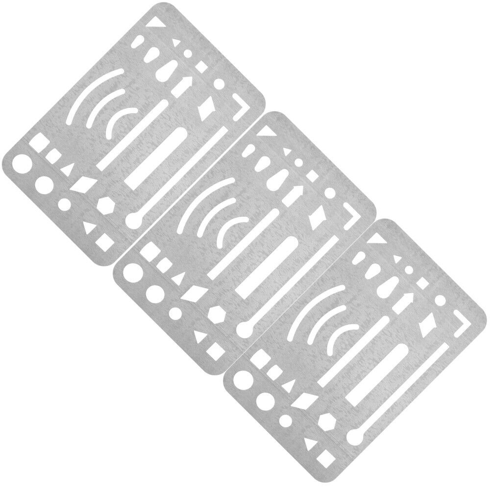 3 Pcs Durable Stainless Steel Erasing Shield 27 holes Letter Shield Drawing Drafting Geometric Circle Eraser Templates Tools