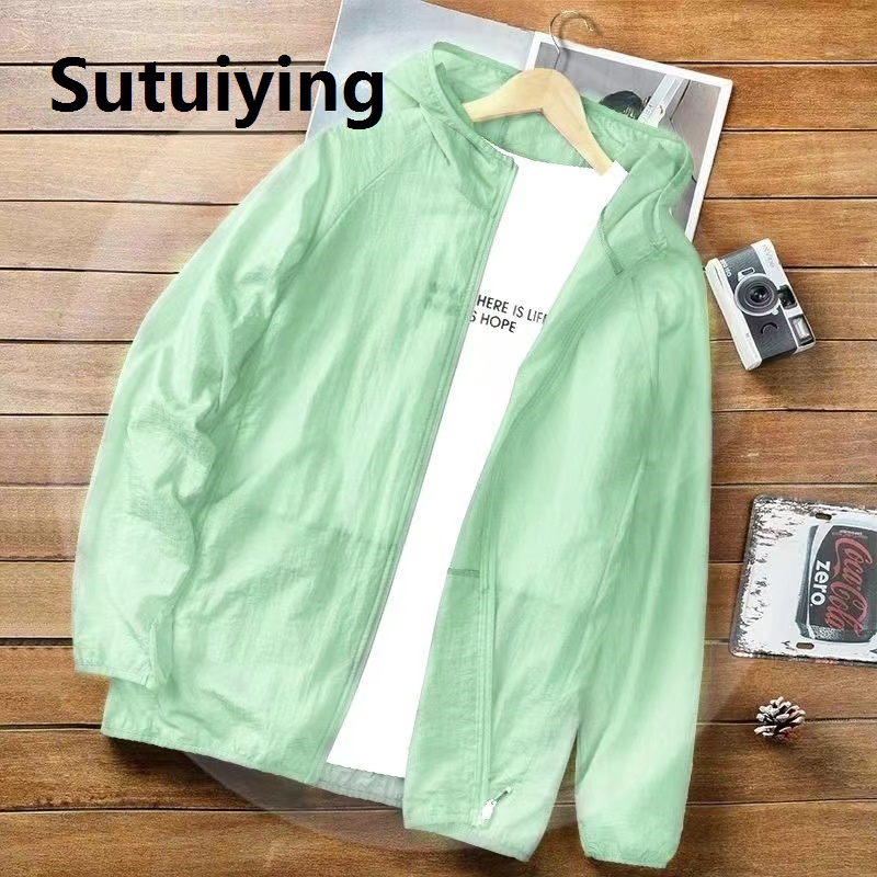 Sutuiying Affordable Special Offer 1PC outdoor ice silk elastic ultra-thin clothing, sun protection jacket, beach top waterproof, lightweight, and UV resistant