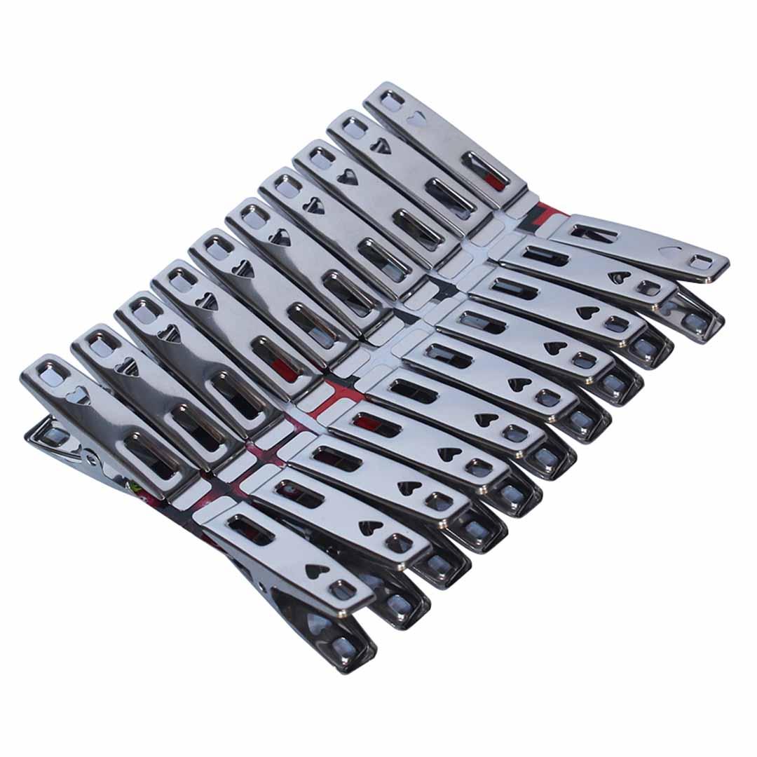 Rust Free Stainless Steel Cloth Hanging Clips, 20 Pcs