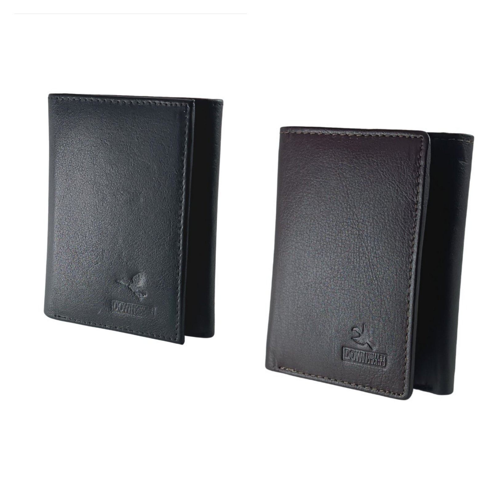 Down Genuine Class Premium Quality Trifold Leather Wallet For Men - Black | Fashion Leather Wallet For Men