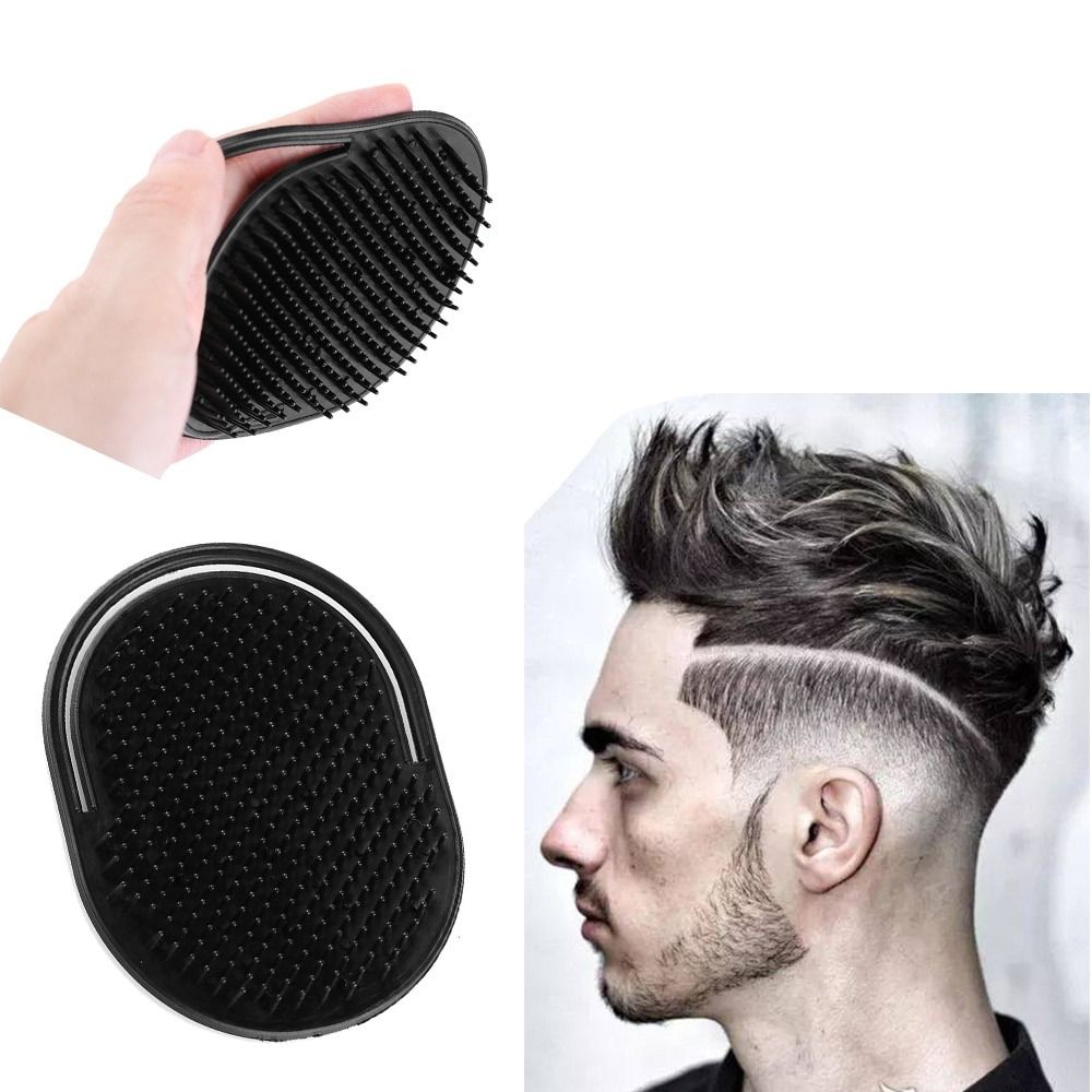 Beard Mustache Palm Tools Black Hair Comb Brush Plastic Hair Washing Massage Brush Travel Hair Care Pocket Shampoo Comb Men