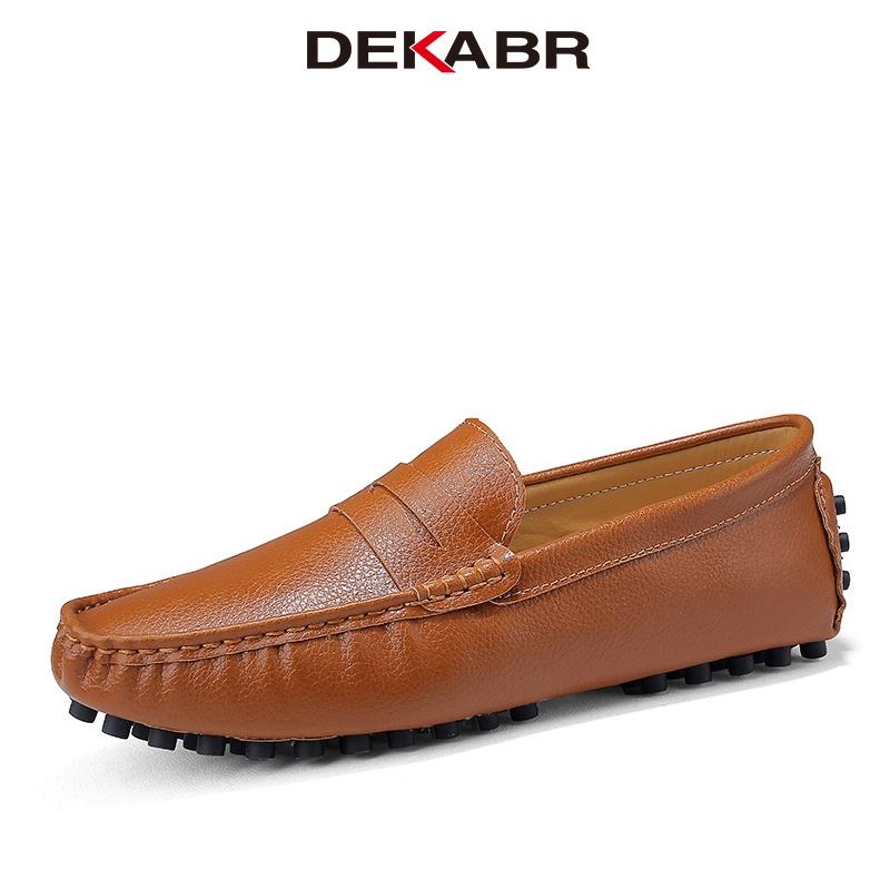 DEKABR 2026 New Design Genuine Hide Casual Men's Loafers Slip-On Breathable Anti-Slip Driving Shoes Large Size 38-48