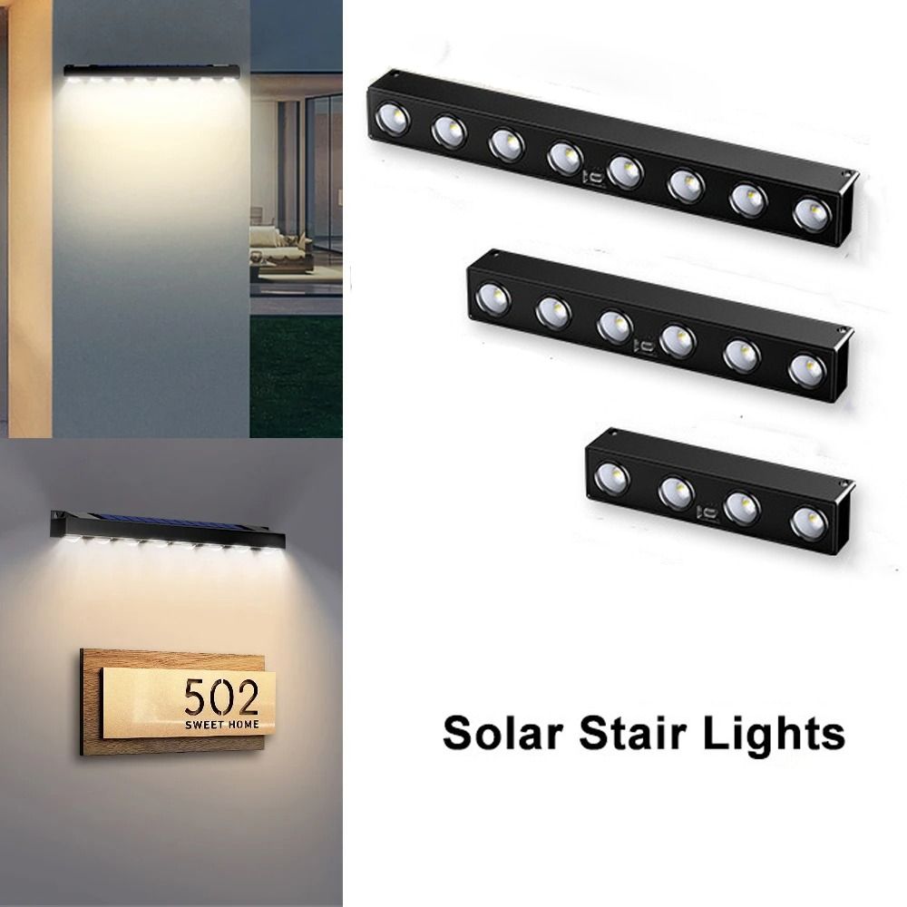 New 4/6/8 LED Solar Wall Light Waterproof Outdoor Solar Powered Lamp Bright Wall Sign Light Garden Decoration