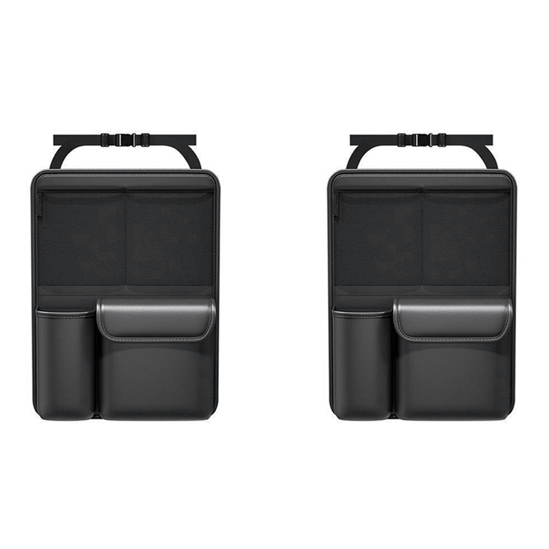 JINMY 2X Car Trunk Leather Storage Bag Foldable Car Seat Back Tools Organizer Multifunctional UV Storage Suv Back Seat