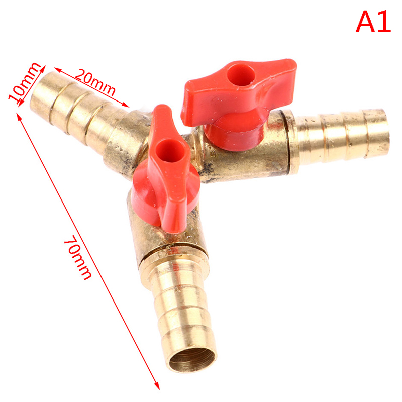 New specials 1PC 8/10MM 3 Way Shut Off Ball Valve Fuel Gas Connector Brass Y Type Ball Valve A JUE