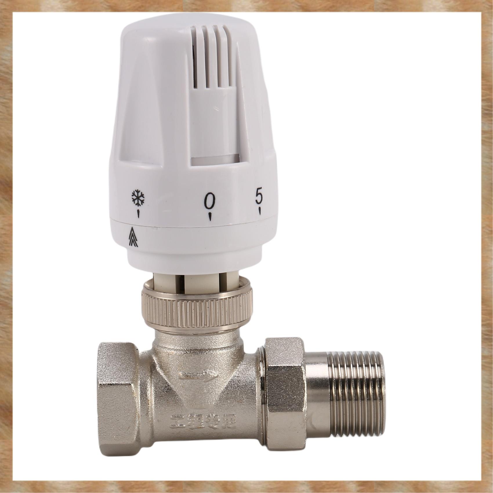 Kqueebee 3/4Inch Brass Thermostatic Radiator Valve Straight Type DN20 Automatic Temperature Control Valve Floor Heating
