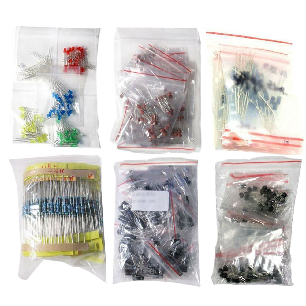 OUMERY 1390Pcs Electronic Components LED Diode Transistor Capacitor Resistance Kit