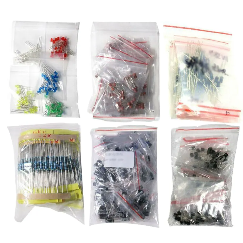 OUMERY 1390Pcs Electronic Components LED Diode Transistor Capacitor Resistance Kit
