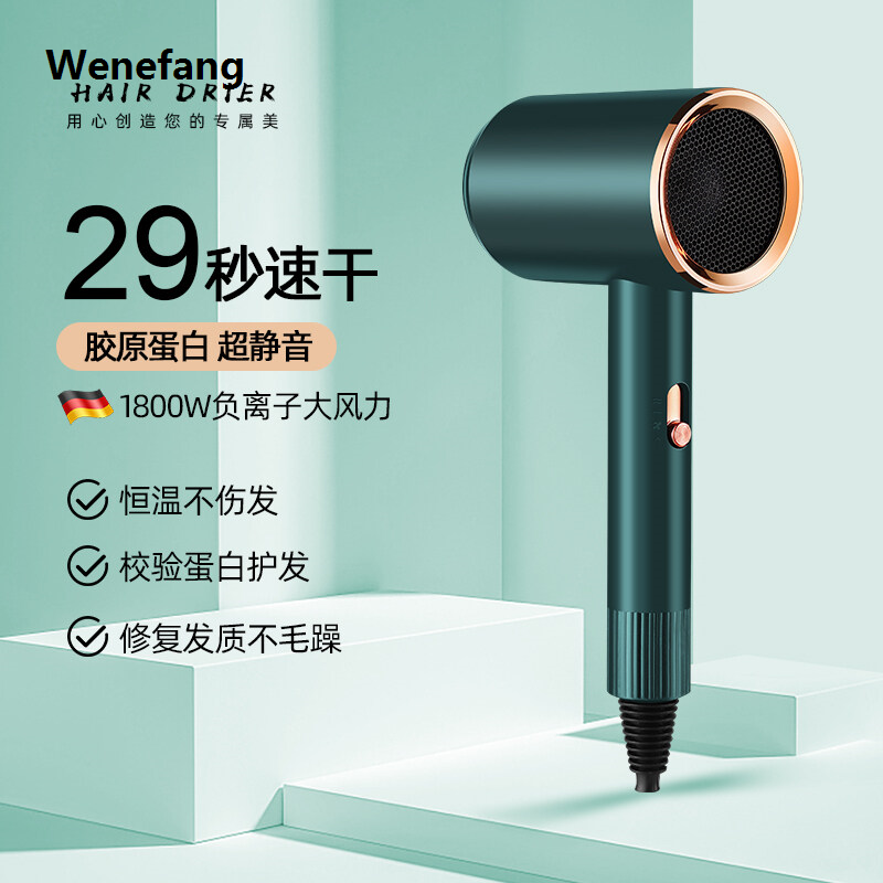 Wenefang Electric Hair Dryer Negative Ion Hair Care Strong Wind Home Hair Salon Special Hot and Cold Does Not Hurt Mute