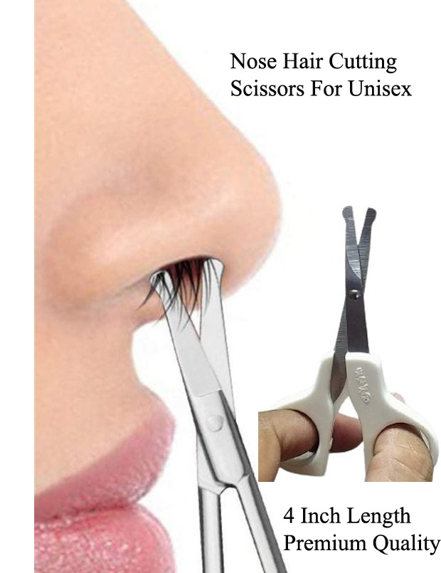 Premium Quality Nasal Hair Remover Scissors - Nose Hair Cutting Self Scissors