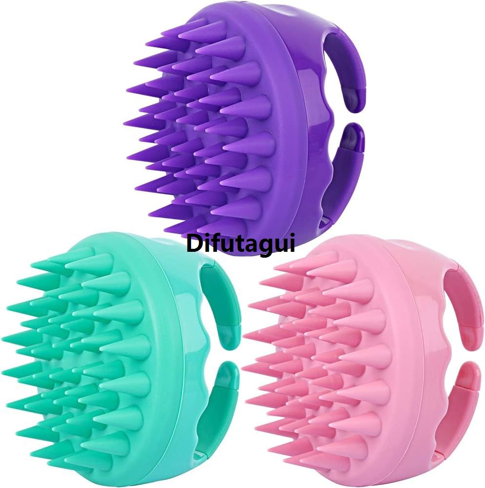 Difutagui Handle Hairbrush Sculp Wash Massager Cleaner Profesional Scalp Comb with Shampoo Brush