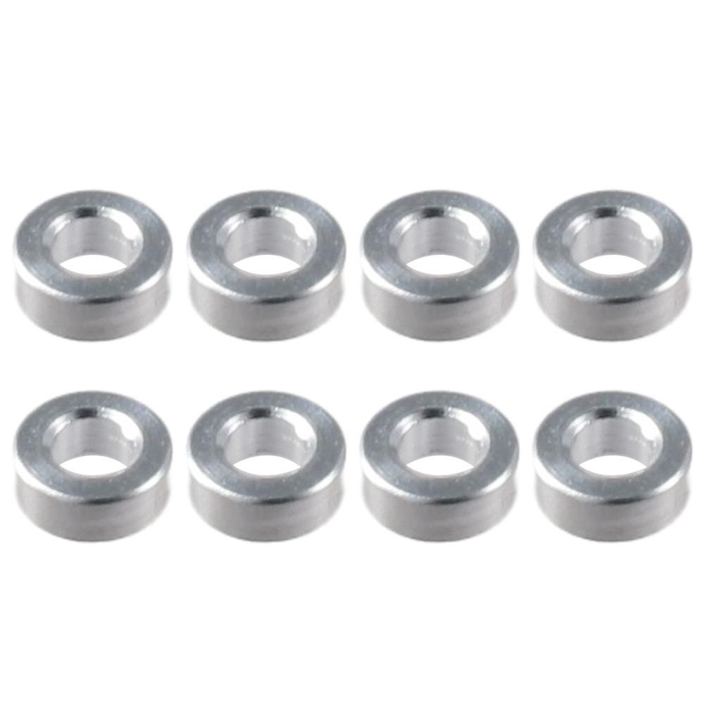 8Pcs Portable Aluminium Alloy Shock Absorber Spacer d2.6xD5x2 Silver Tone Grommet Spacer Pads Flat Gasket for RC Model Car