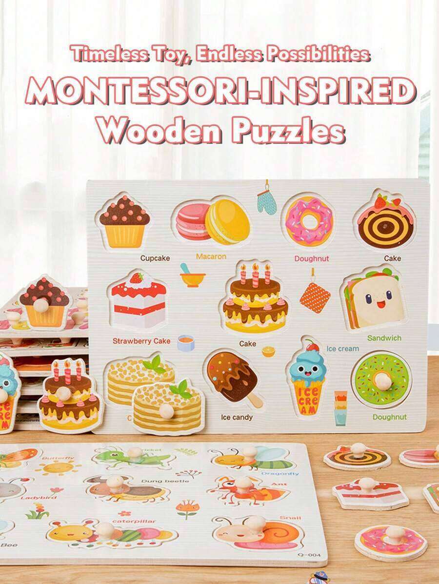 Montessori Puzzle: Color Shape Matching - Early Development & Fine Motor Skills Toy Preschoolers, Perfect Educational Gift Puzzle For Kids, Kids Wooden Toys