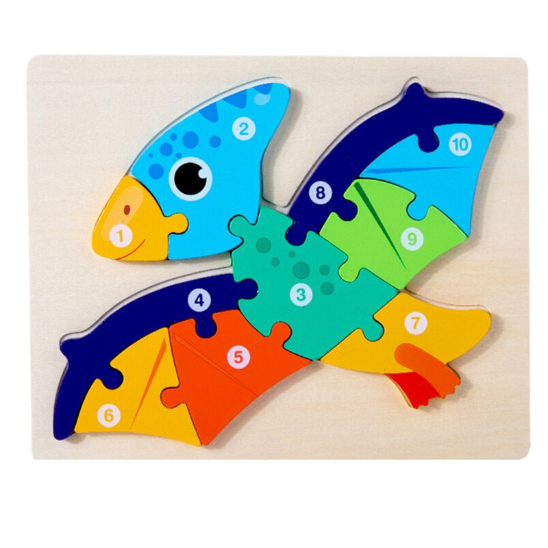 Colorful Wooden Dog Shaped Puzzle for Kids - Early Learning 1-10 Numbers, Fine Motor Skills, Color & Shape Recognition, Non-Toxic Montessori Jigsaw Puzzle