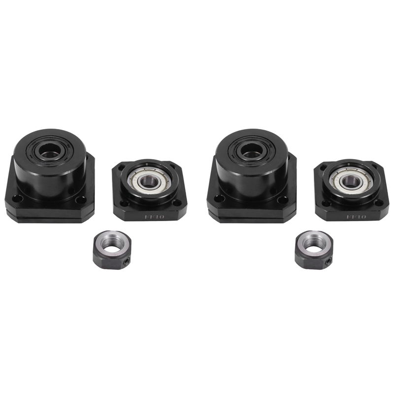 NCANRUI 2 Pcs FK10 Fixed Side +2 Pcs FF10 Floated Side for SFU1204 Ballscrew Ball Screw 1204 Fk/Ff10 End Support