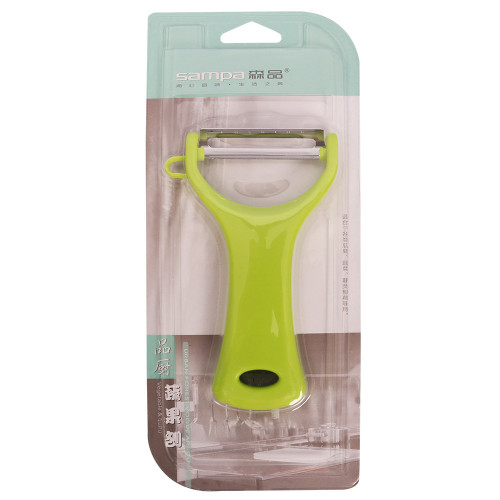 Sampa Stainless Steel Peeler With Razor Sharp Cut And Abs Plastic Body For Peeling Potatoes And Other Vegetables- Green