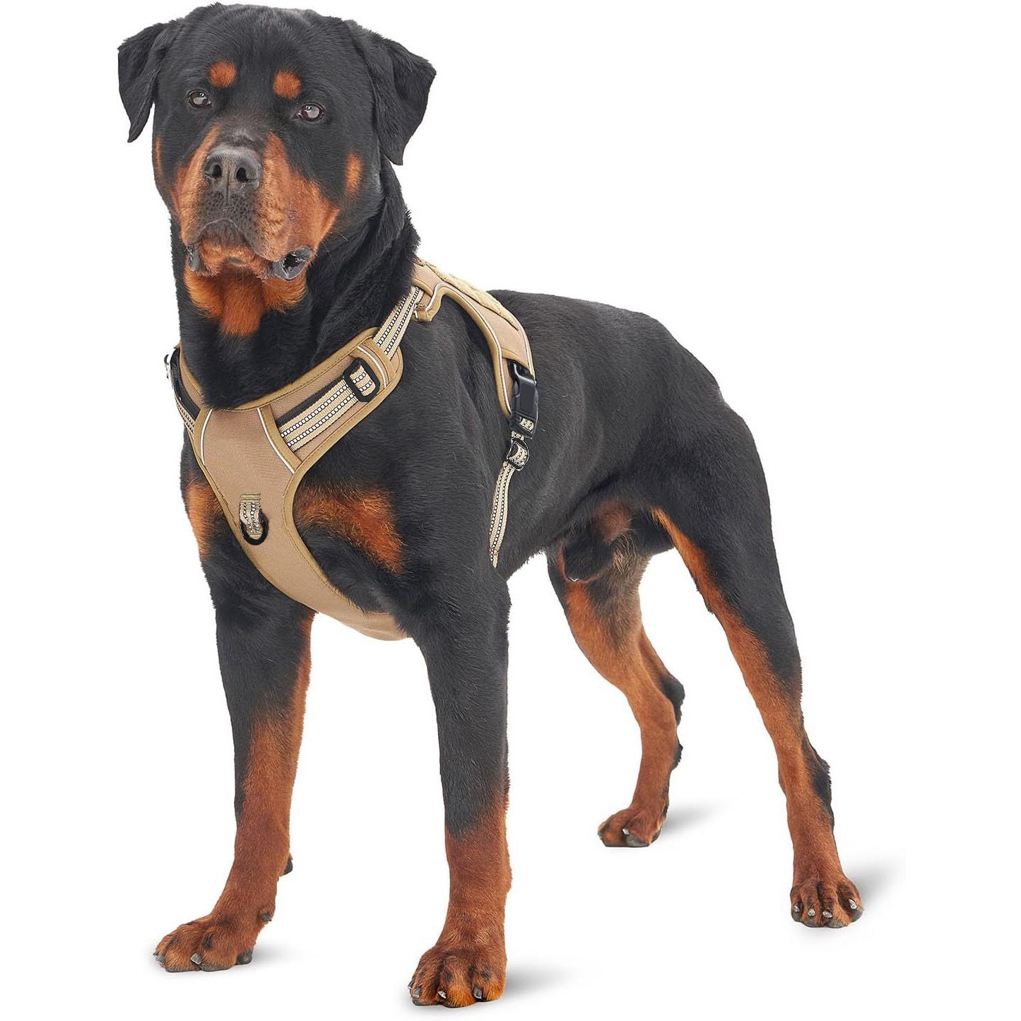 HOT Painless No Pull Large Dog Tactical Harness - Durable Military-Style Vest with Reflective Straps Secure Control Handle