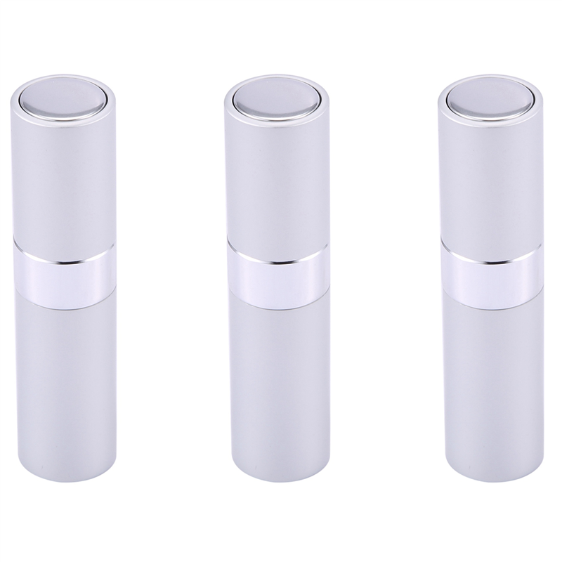 ARELENE 3X 8 Ml Portable Travel Mini Bottle Refillable Empty Perfume Atomizer - Silver