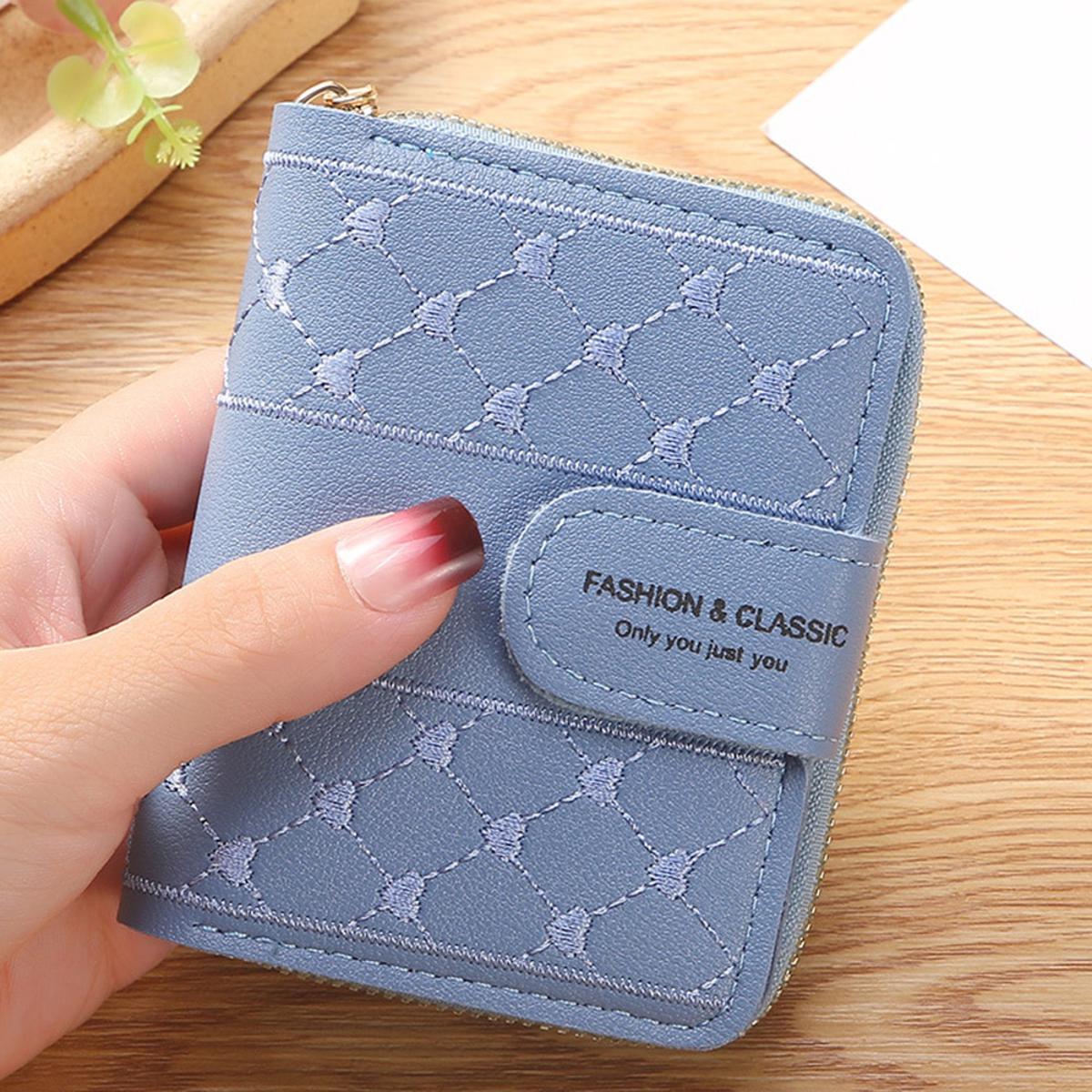 Short Wallet For Women 2022 Fashion Simple New Large Capacity Versatile Heart Color Clutch Zipper Buckle Coin Purse Female Bag