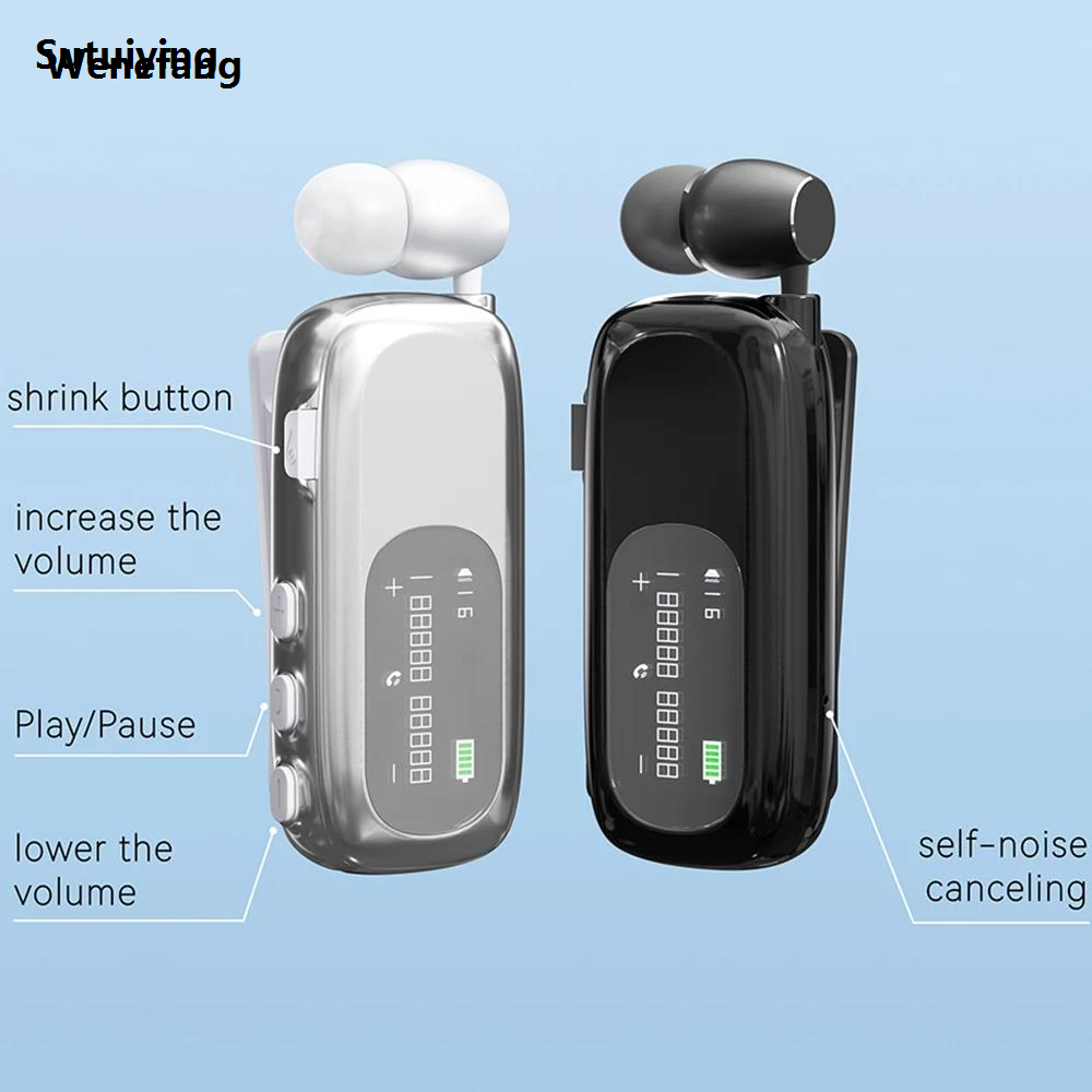 Wenefang Sutuiying Bluetooth Wireless Headphones Against Loud Noise Lavalier Business 【2025 Version】 Luxury BT 5.4 Earphone Lotus Ears with wire Talk/Music 20H With LCD