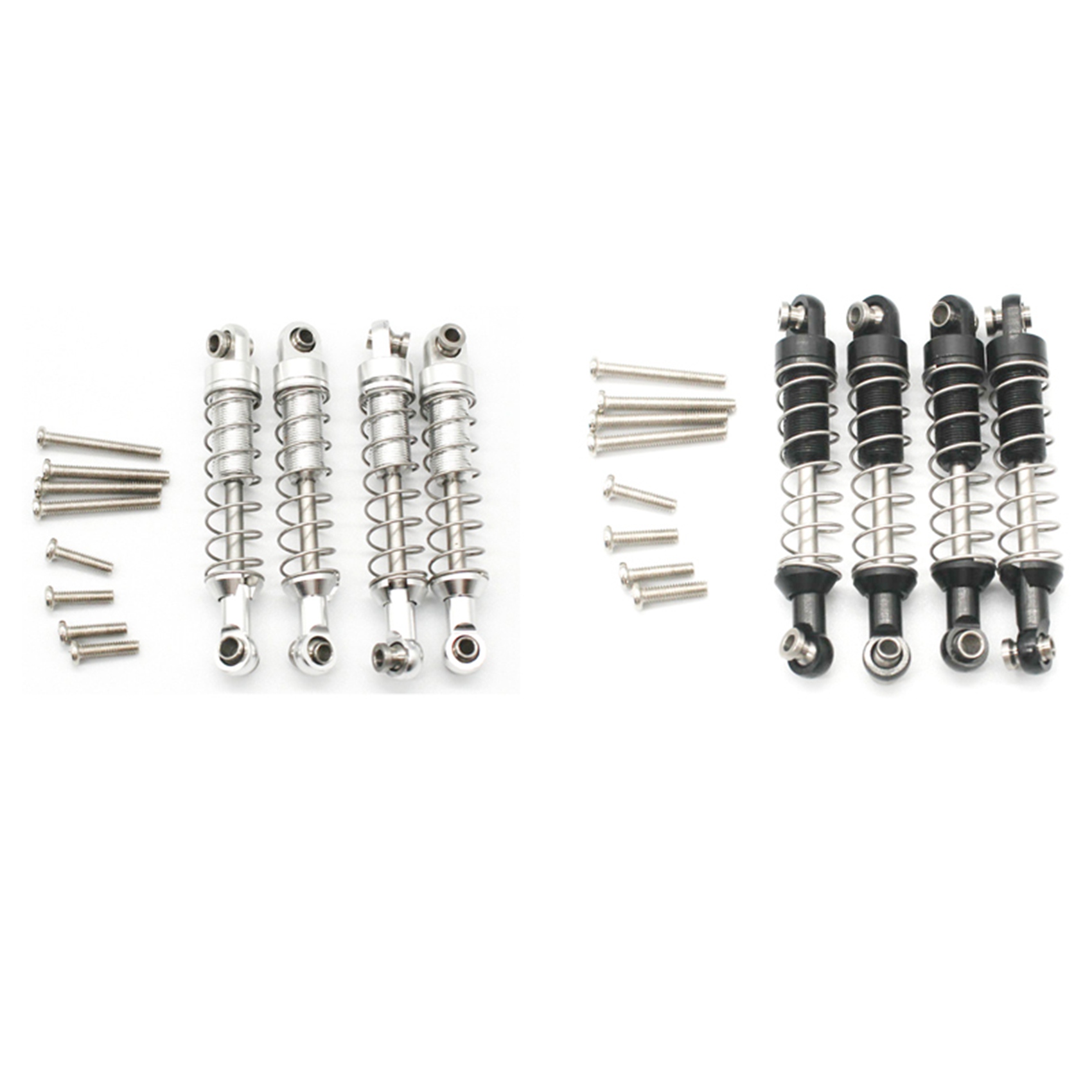 NAMUNY 2 Set Metal Damper for C14 C24 C34 MN D90 D91 D96 D99 D99S MN90 MN99S RC Car Parts,Silver & Black